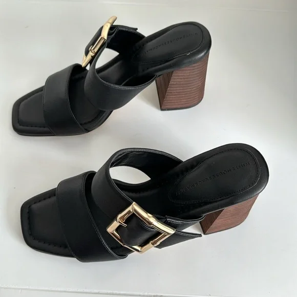 NWT WHBM Bamboo Buckle Mid-Heel Sandal Size 8 - Picture 3 of 10